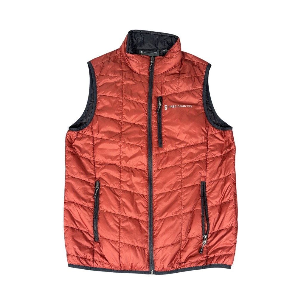 Y2K‎ Free Country Red Down Puffer Jacket Vest Men's Medium Quilted Warm